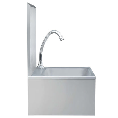 Lavandino con Rubinetto e Dispenser Sapone in Acciaio Inox - homemem39