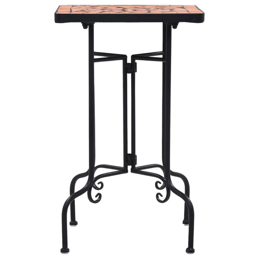 Tavolino di Servizio con Mosaico Terracotta in Ceramica - homemem39