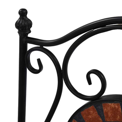 Sedie da Bistrò con Mosaico 2 pz Marroni in Ceramica | homemem39