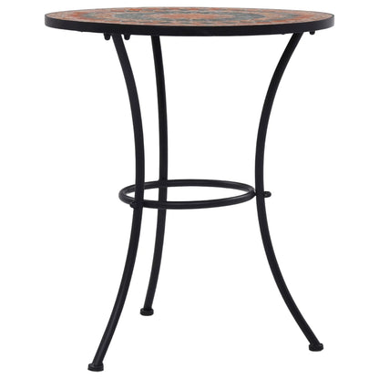 Tavolino da Bistrot con Mosaico Arancio/Grigio 60cm in Ceramica | homemem39