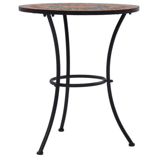 Tavolino da Bistrot con Mosaico Arancio/Grigio 60cm in Ceramica | homemem39