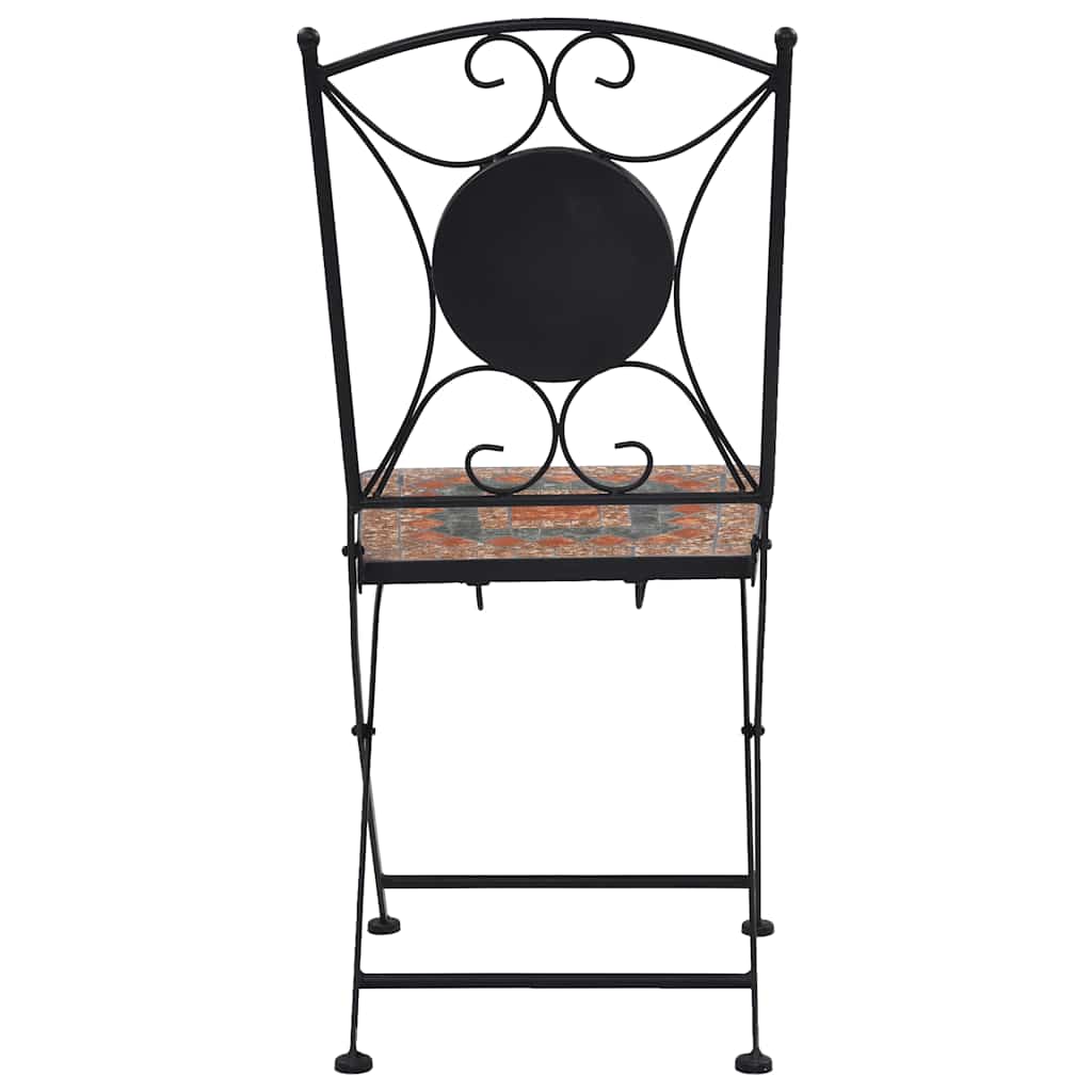 Sedie da Bistrò con Mosaico 2 pz Arancio/Grigio - homemem39