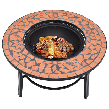 Braciere a Mosaico Terracotta 68 cm in Ceramica - homemem39