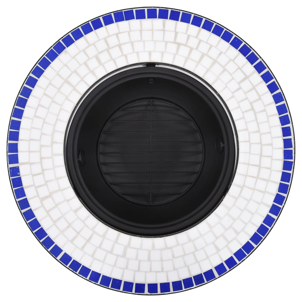 Braciere a Mosaico Blu e Bianco 68 cm in Ceramica - homemem39