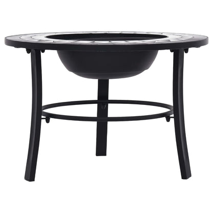 Braciere con Mosaico Nero e Bianco 68cm in Ceramica - homemem39