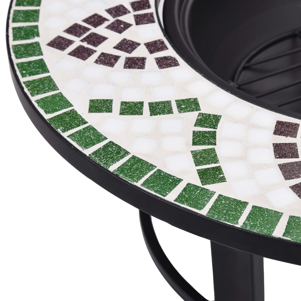Braciere a Mosaico Verde 68 cm in Ceramica - homemem39