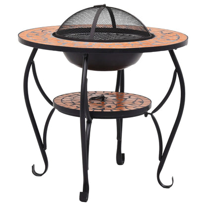 Tavolo con Braciere a Mosaico Terracotta 68 cm in Ceramica - homemem39