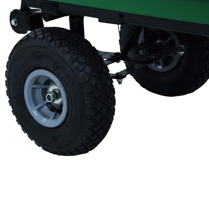 Carrello Manuale Ribaltabile da Giardino 300 kg 75 L Verde - homemem39