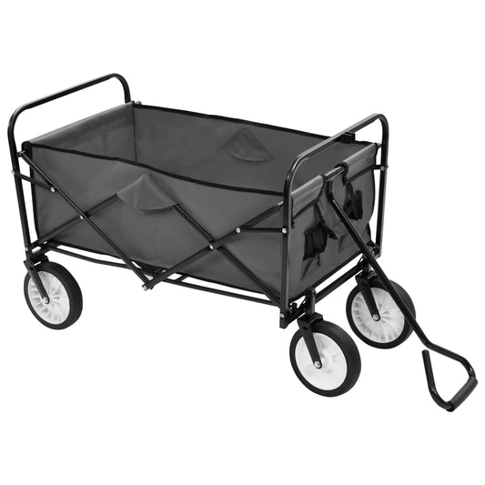 Carrello Pieghevole a Mano in Acciaio Grigio - homemem39