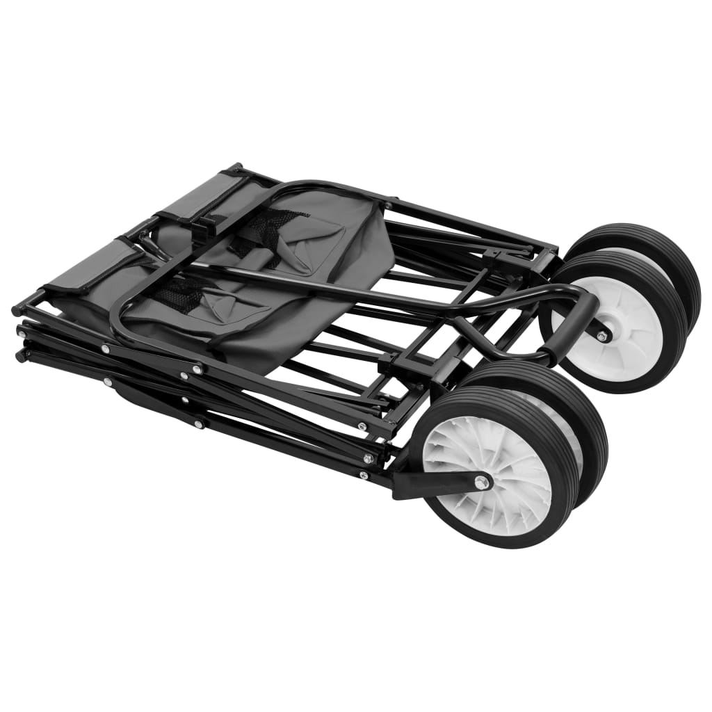 Carrello Pieghevole a Mano in Acciaio Grigio - homemem39