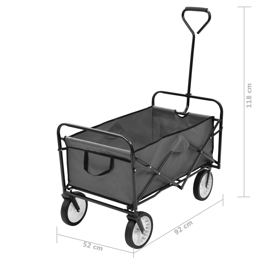 Carrello Pieghevole a Mano in Acciaio Grigio | homemem39