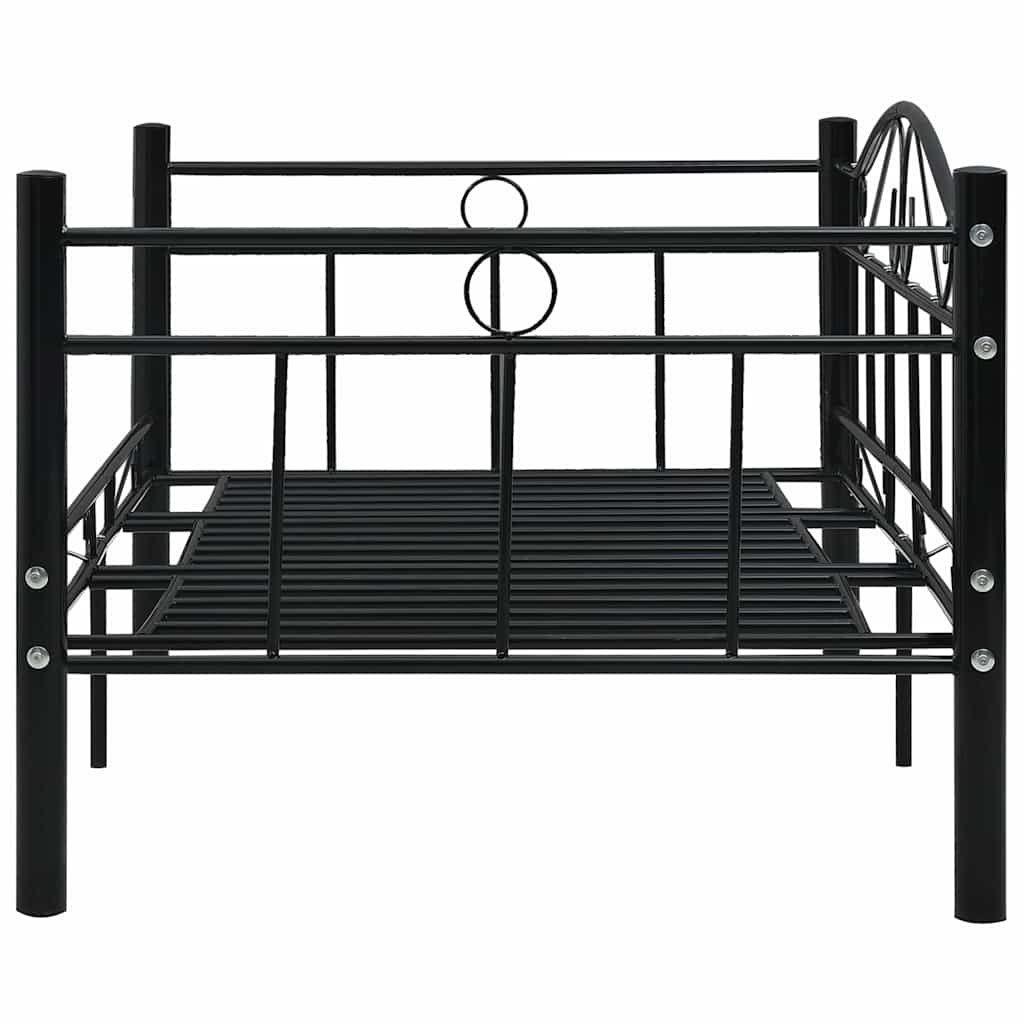 Telaio Divano Letto Nero in Metallo 90x200 cm