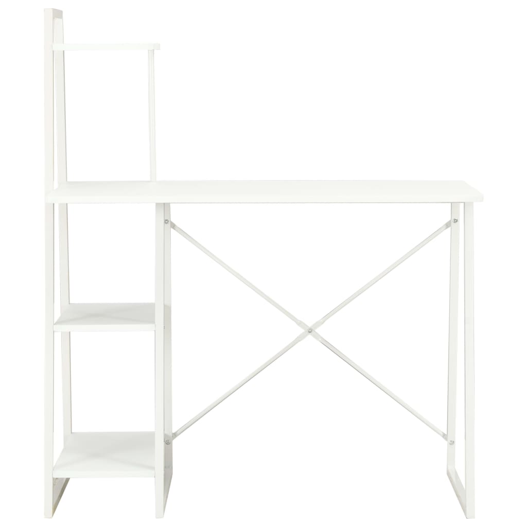 Scrivania con Mensole Bianca 102x50x117 cm - homemem39