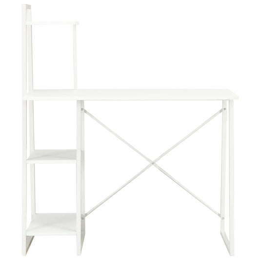 Scrivania con Mensole Bianca 102x50x117 cm - homemem39