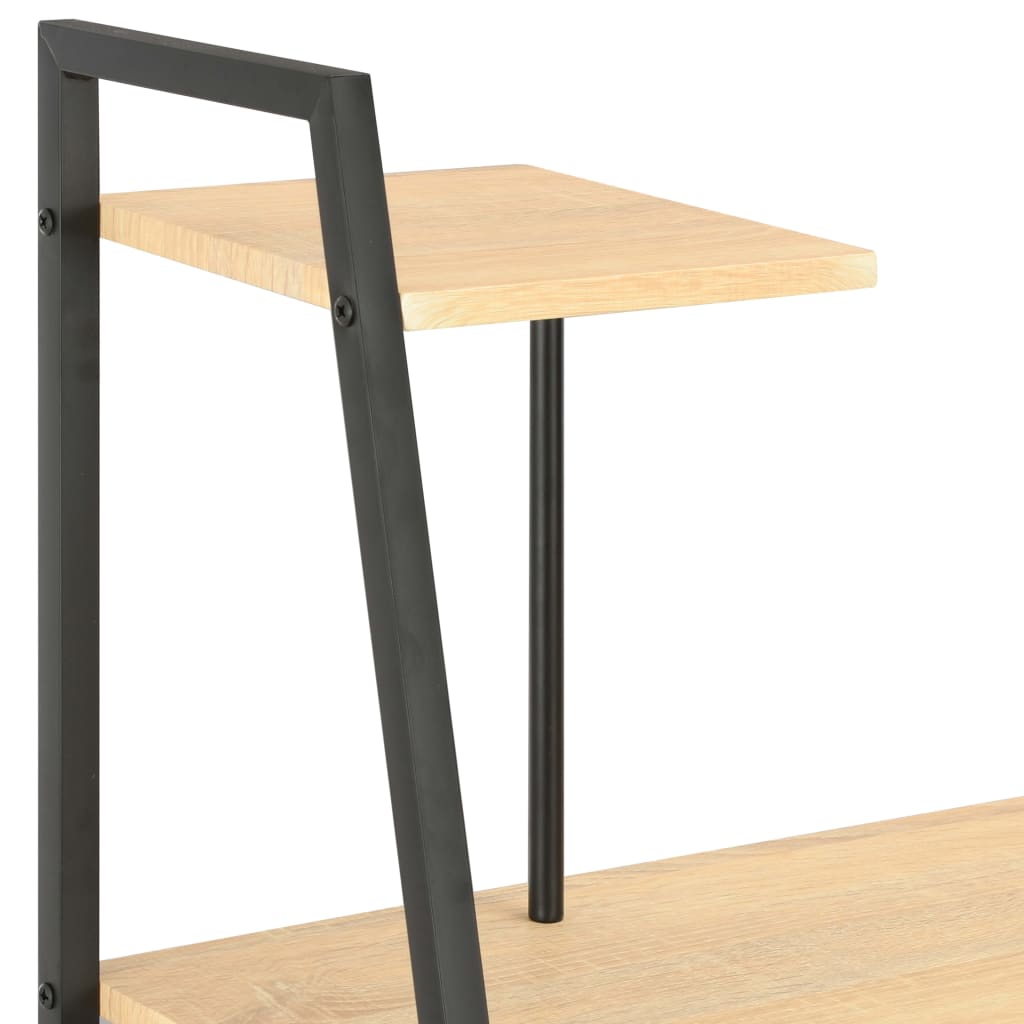 Scrivania con Mensole Nera e Rovere 102x50x117 cm | homemem39