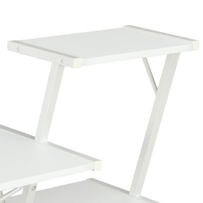 Scrivania con Ripiano Bianca 116x50x93 cm - homemem39