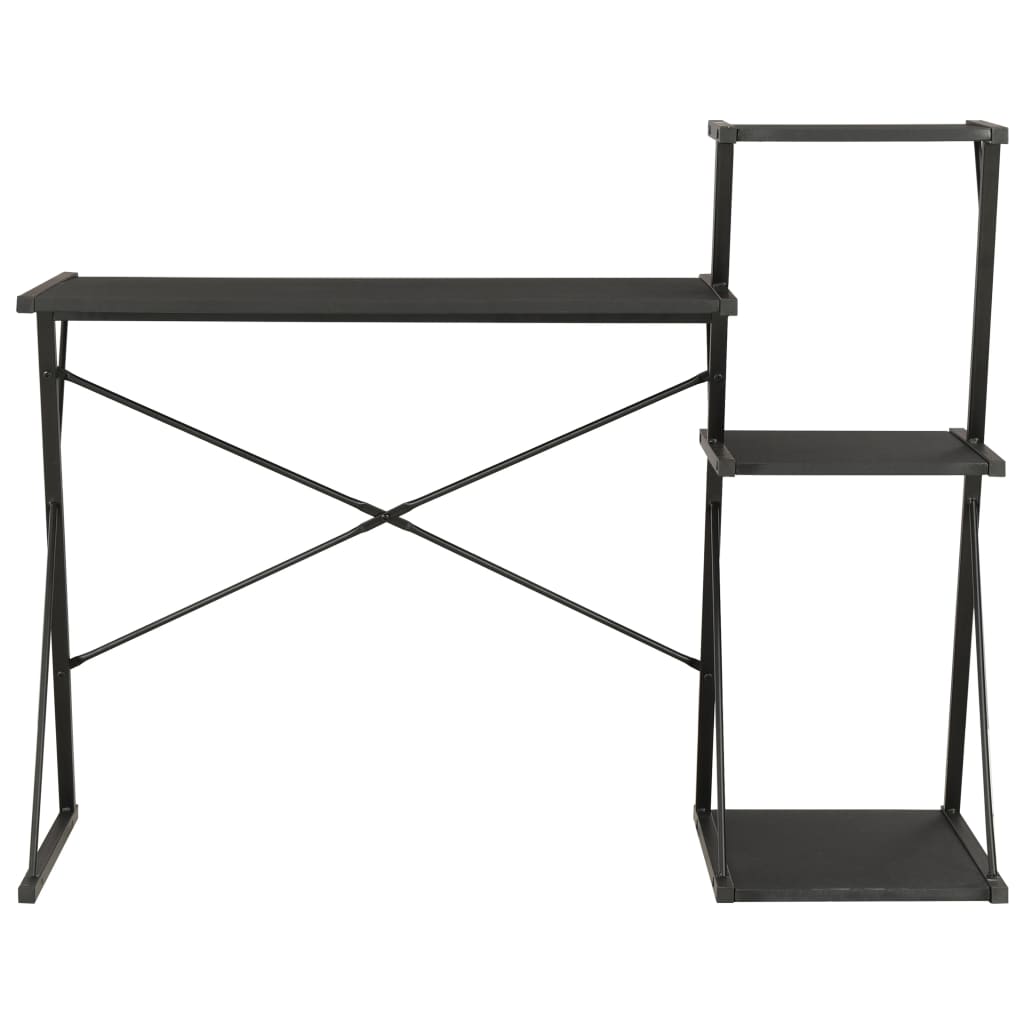 Scrivania con Ripiano Nera 116x50x93 cm - homemem39