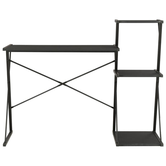 Scrivania con Ripiano Nera 116x50x93 cm - homemem39