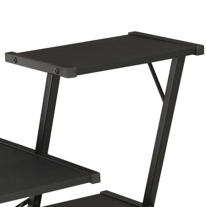 Scrivania con Ripiano Nera 116x50x93 cm - homemem39