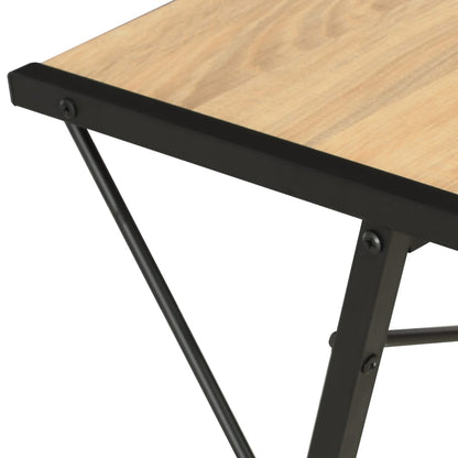 Scrivania con Ripiano Nera e Rovere 116x50x93 cm | homemem39