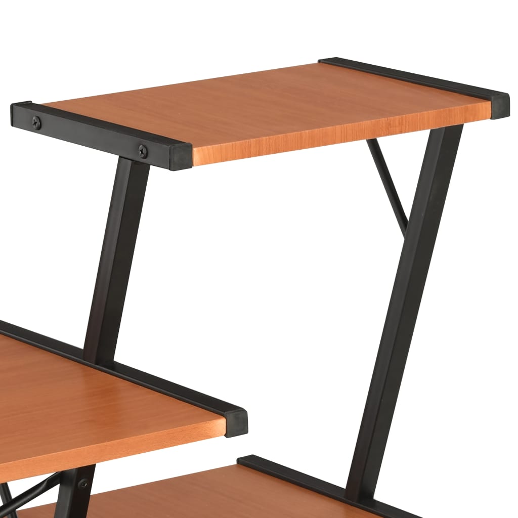 Scrivania con Ripiano Nera e Marrone 116x50x93 cm - homemem39