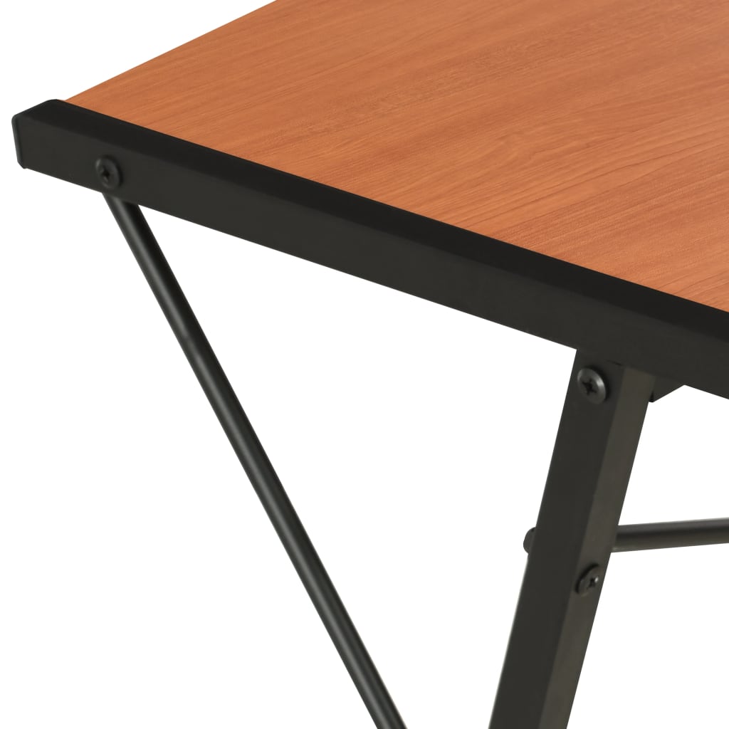 Scrivania con Ripiano Nera e Marrone 116x50x93 cm - homemem39