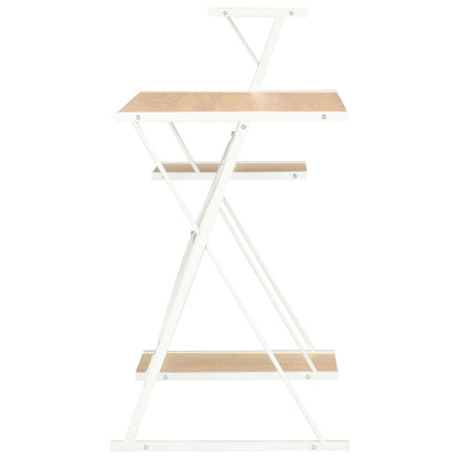 Scrivania con Ripiano Bianca e Rovere 116x50x93 cm - homemem39