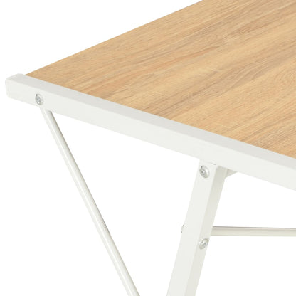 Scrivania con Ripiano Bianca e Rovere 116x50x93 cm - homemem39