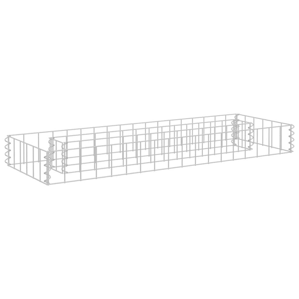 Gabbione Letto Rialzato in Acciaio Zincato 90x30x10 cm | homemem39