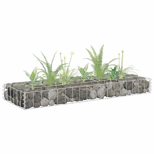 Gabbione Letto Rialzato in Acciaio Zincato 90x30x10 cm | homemem39