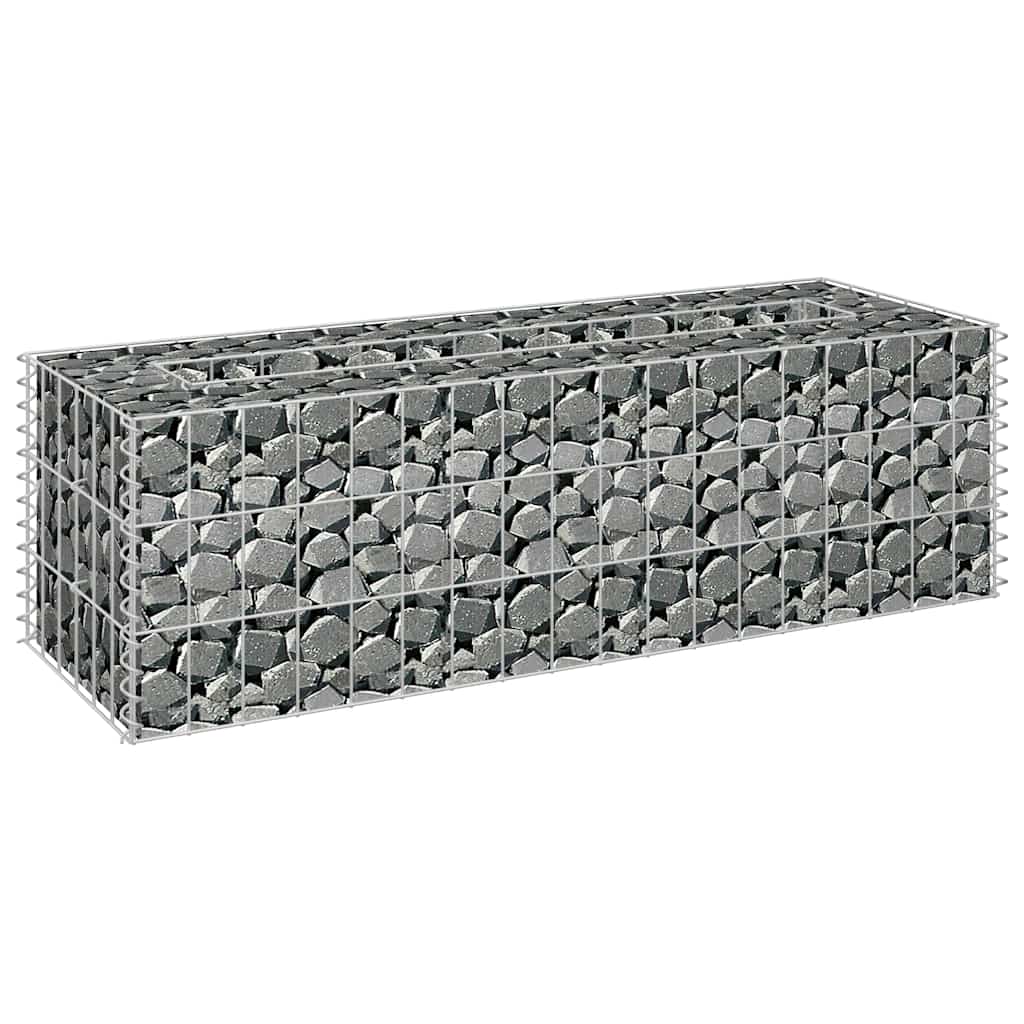 Gabbione Letto Rialzato in Acciaio Zincato 90x30x30 cm | homemem39