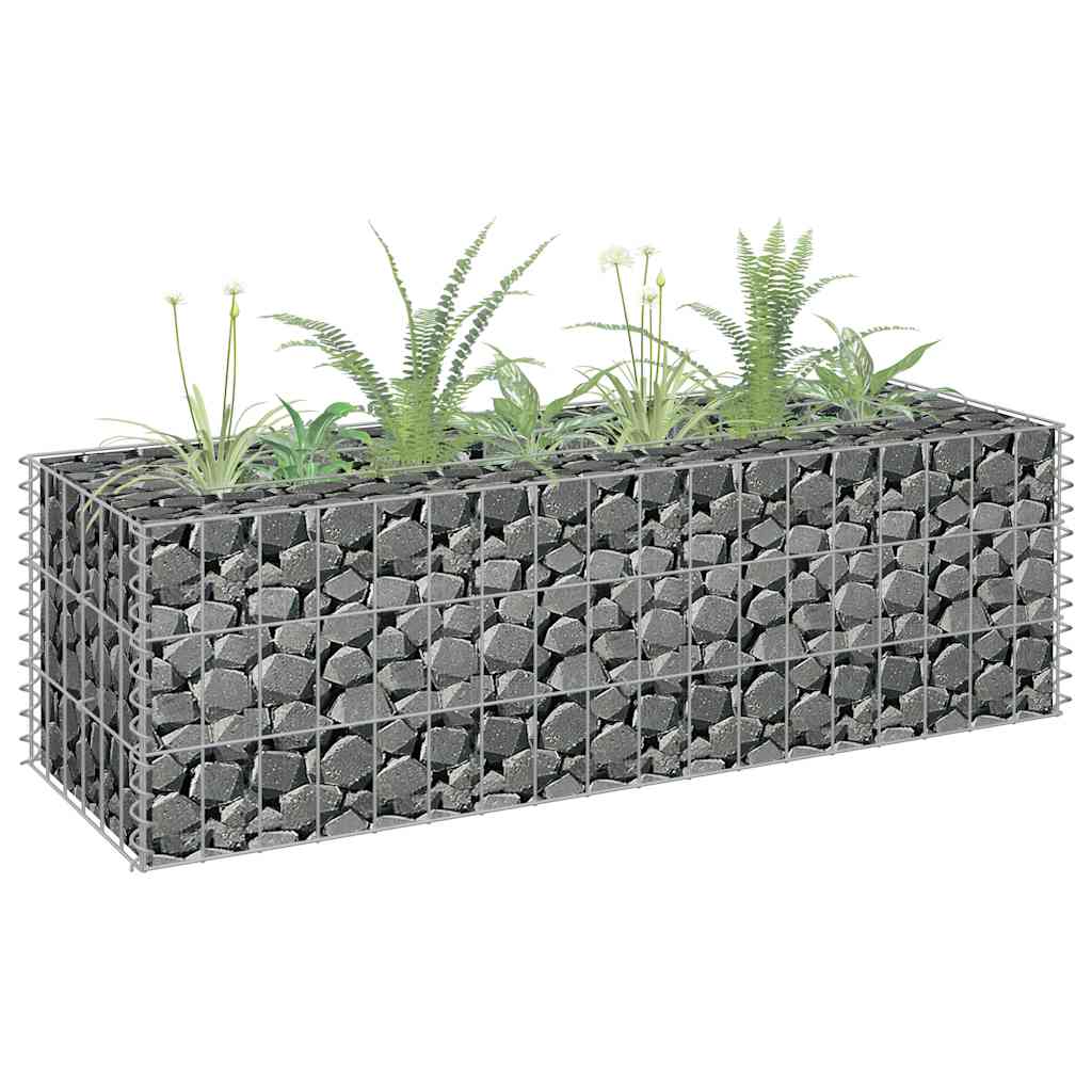 Gabbione Letto Rialzato in Acciaio Zincato 90x30x30 cm | homemem39