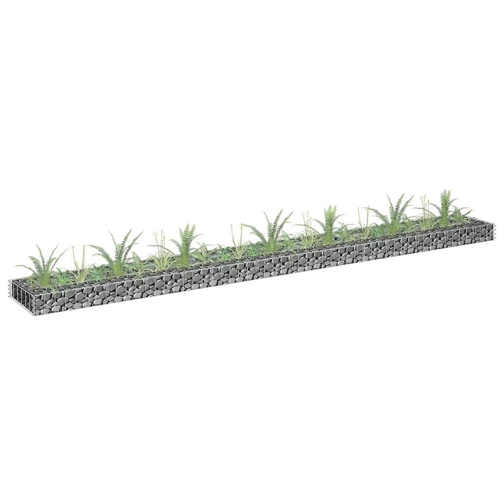 Gabbione Letto Rialzato in Acciaio Zincato 270x30x10 cm | homemem39