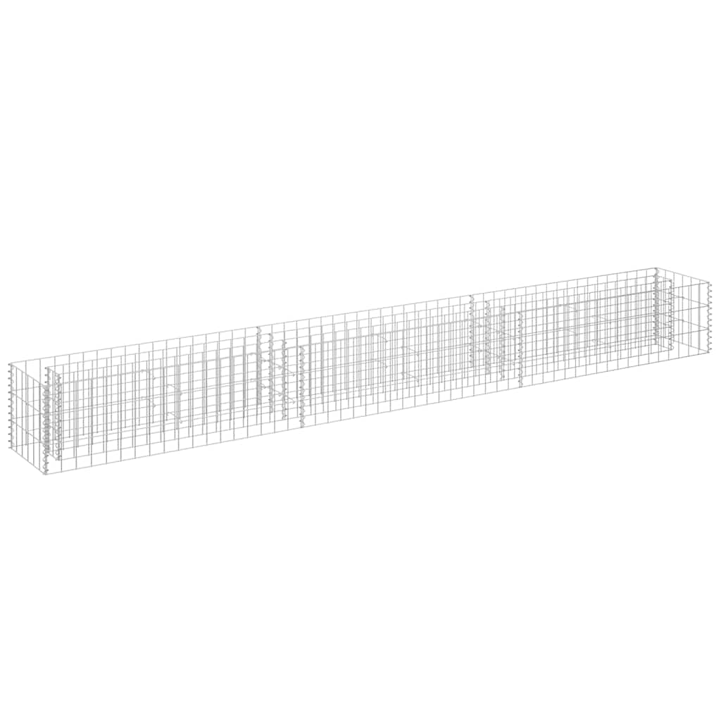 Gabbione Letto Rialzato in Acciaio Zincato 270x30x30 cm | homemem39