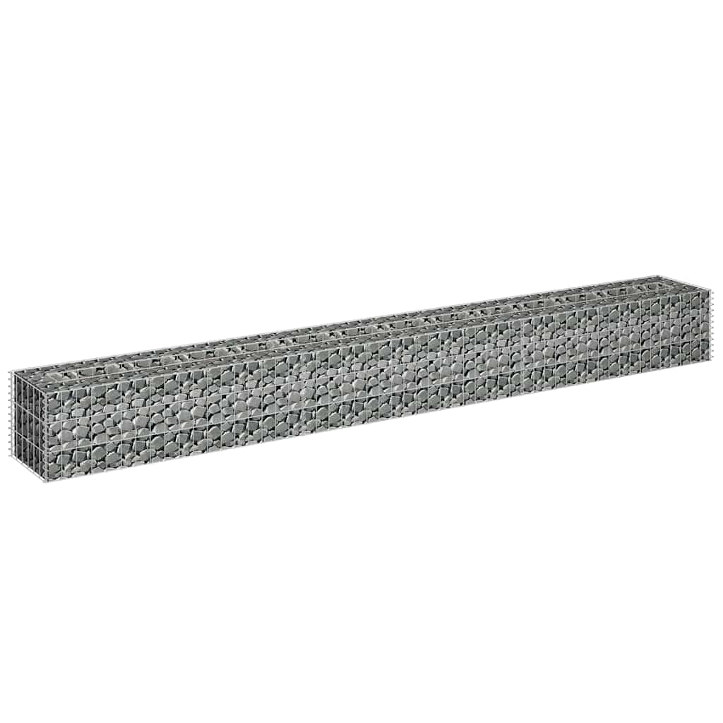 Gabbione Letto Rialzato in Acciaio Zincato 270x30x30 cm | homemem39