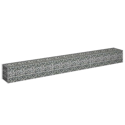 Gabbione Letto Rialzato in Acciaio Zincato 270x30x30 cm | homemem39