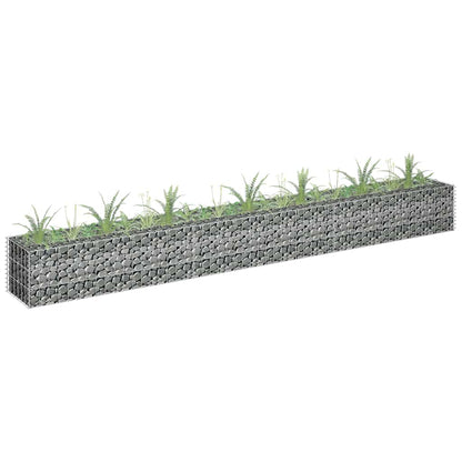 Gabbione Letto Rialzato in Acciaio Zincato 270x30x30 cm | homemem39