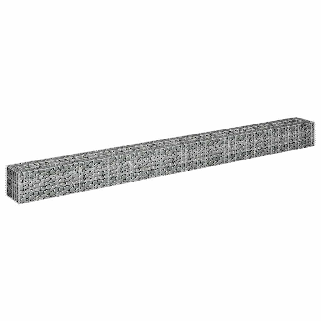 Gabbione Letto Rialzato in Acciaio Zincato 360x30x30 cm | homemem39