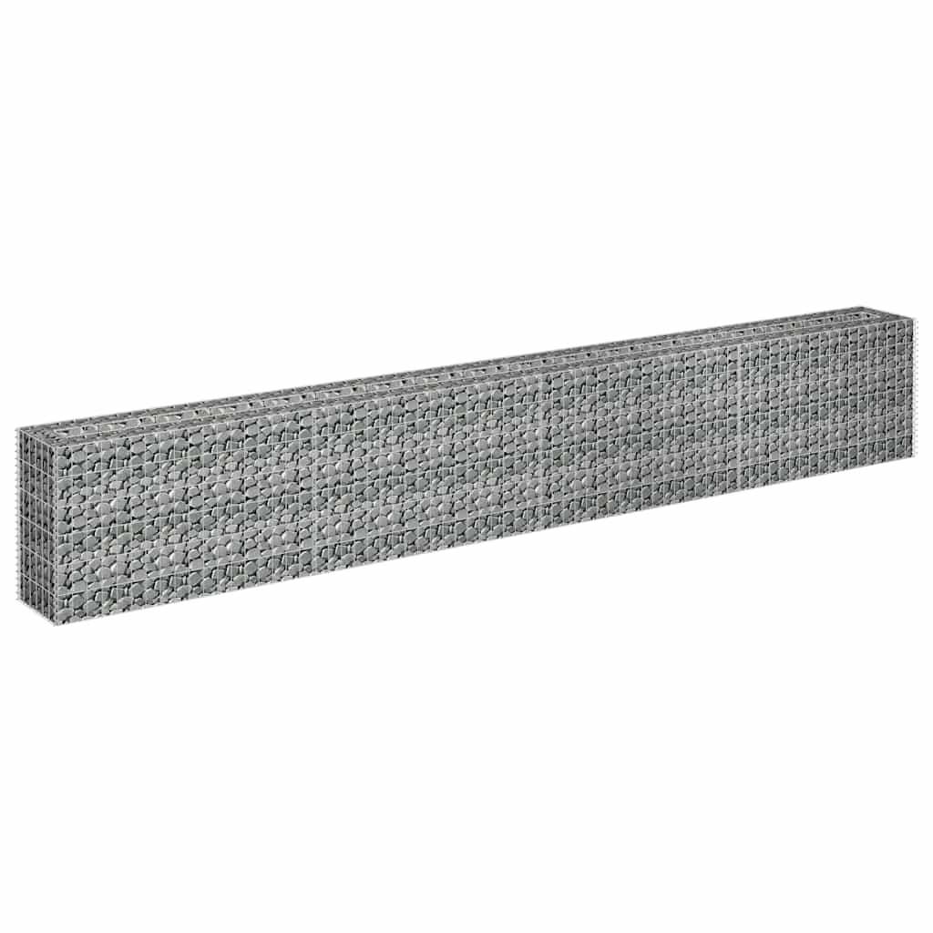 Gabbione Letto Rialzato in Acciaio Zincato 360x30x60 cm | homemem39
