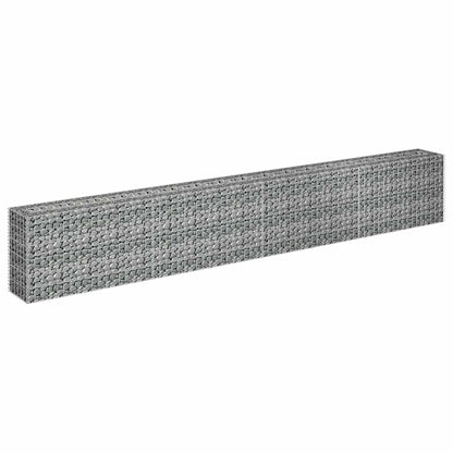 Gabbione Letto Rialzato in Acciaio Zincato 360x30x60 cm | homemem39