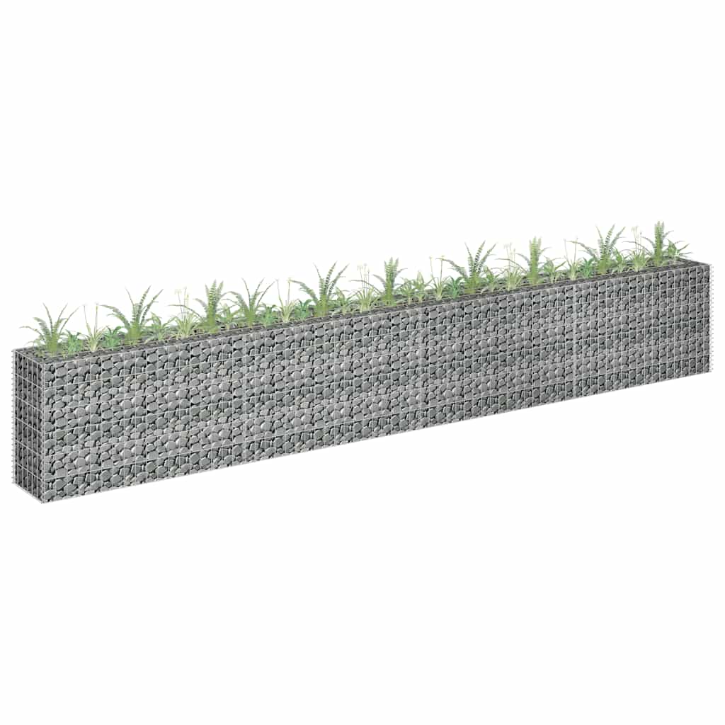 Gabbione Letto Rialzato in Acciaio Zincato 360x30x60 cm | homemem39