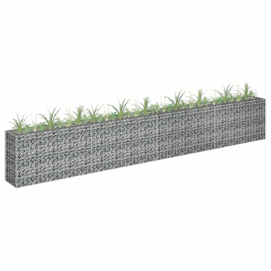 Gabbione Letto Rialzato in Acciaio Zincato 360x30x60 cm | homemem39