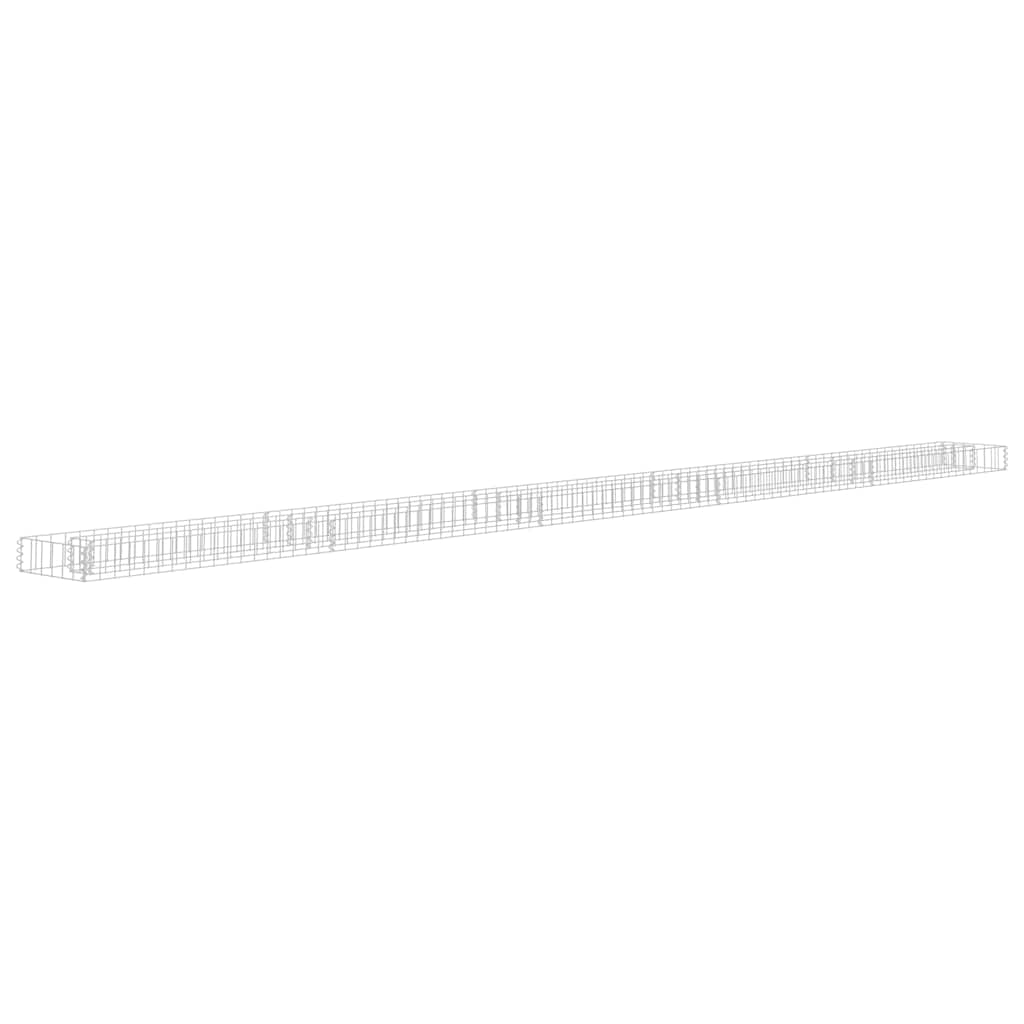 Gabbione Letto Rialzato in Acciaio Zincato 450x30x10 cm | homemem39