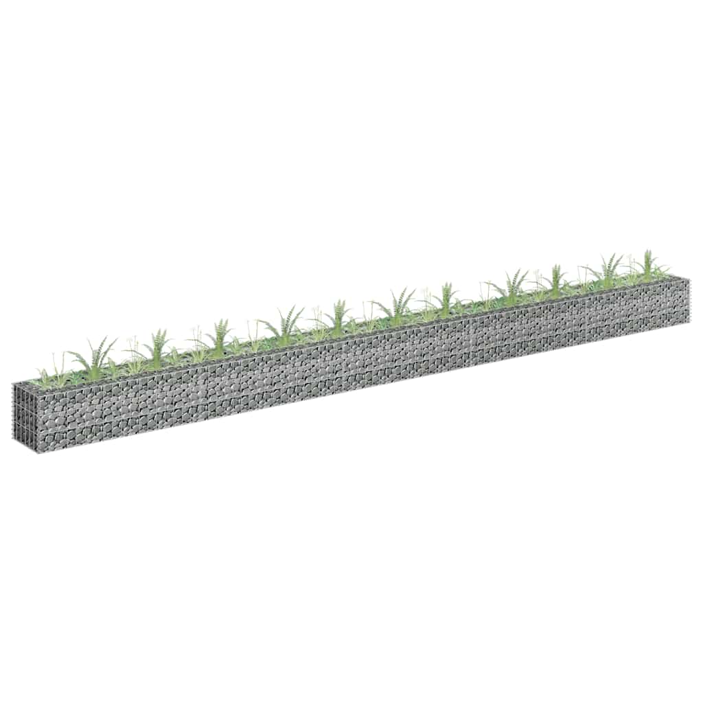 Gabbione Letto Rialzato in Acciaio Zincato 450x30x30 cm | homemem39