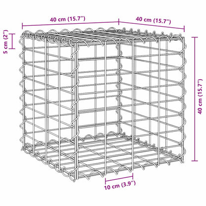 Gabbione Letto Rialzato a Cubo in Filo di Acciaio 40x40x40 cm