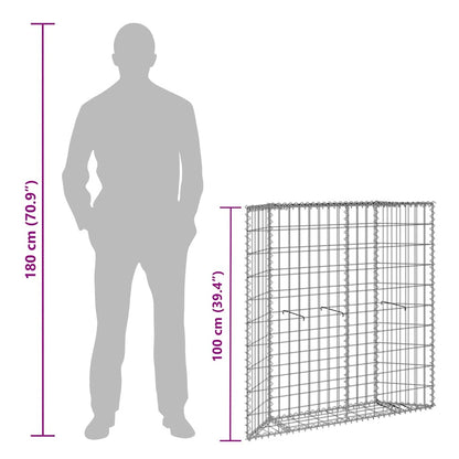 Gabion Raised Bed Trapeze Galvanized Steel 100x20x100 cm