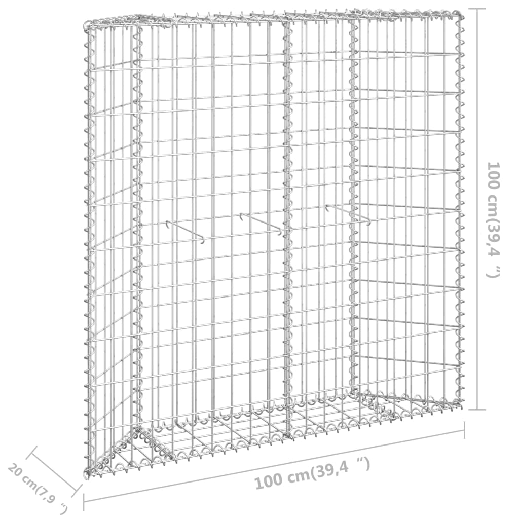 Gabion Raised Bed Trapeze Galvanized Steel 100x20x100 cm