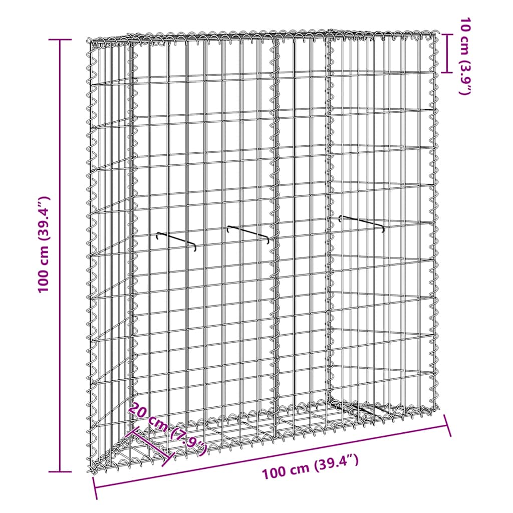 Gabion Raised Bed Trapeze Galvanized Steel 100x20x100 cm