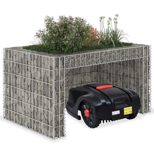 Casetta Rasaerba con Fioriera Rialzata 110x80x60cm Filo Acciaio - homemem39