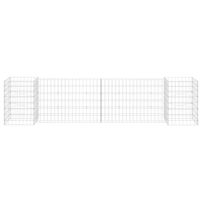 Gabbione Fioriera ad "H" in Filo di Acciaio 260x40x60 cm - homemem39